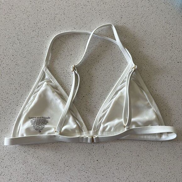 LOVERS + FRIENDS Revolve White Cashel Bikini Top size S - Picture 6 of 6